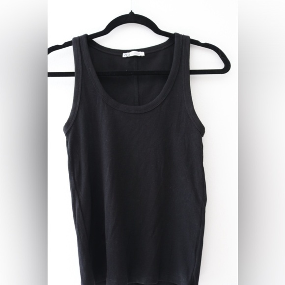 Zara Tops - Zara Black Sleeveless Fitted Tank Top Size Large